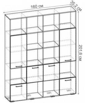 Стеллаж Бриз-4.06 СТ.096.1600-01