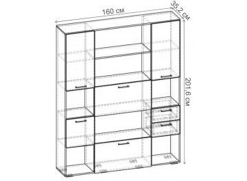Стеллаж Бриз-6.03 СТ.113.1600-01