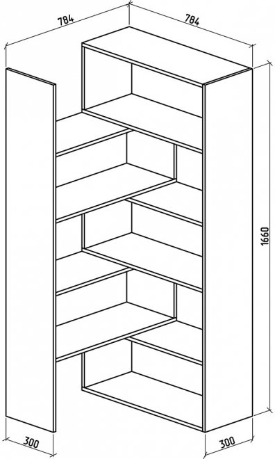Стеллаж Фрегат-1 дуб золотистый