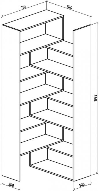 Стеллаж Фрегат-2 дуб сонома