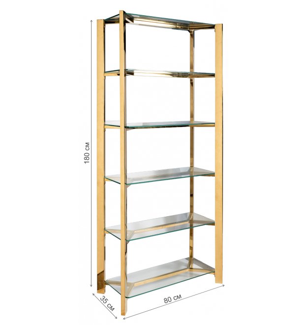 Стеллаж GY-08728 стекло прозрачное / золото