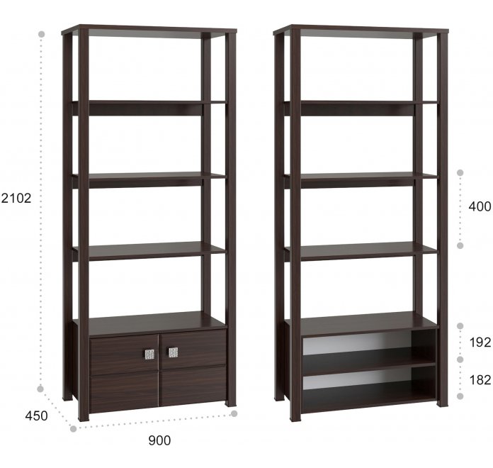 Стеллаж Изабель ИЗ-62К орех темный