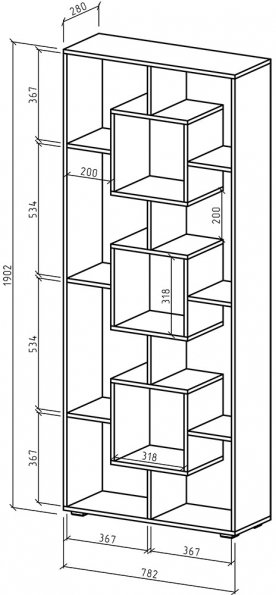 Стеллаж Квадро-1 дуб молочный