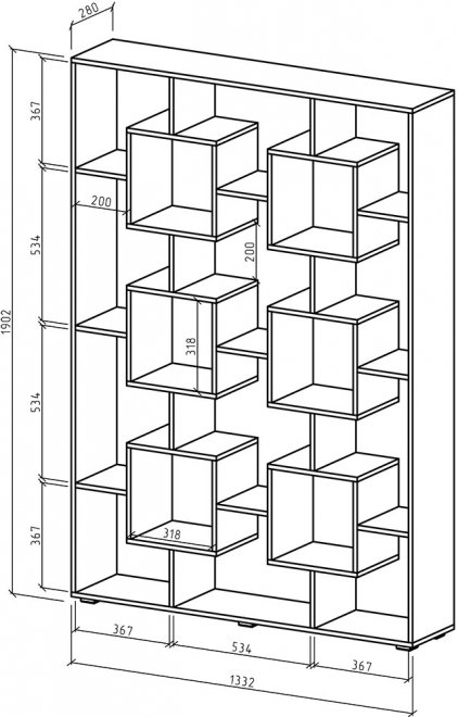 Стеллаж Квадро-2 белый