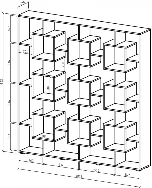 Стеллаж Квадро-3 белый