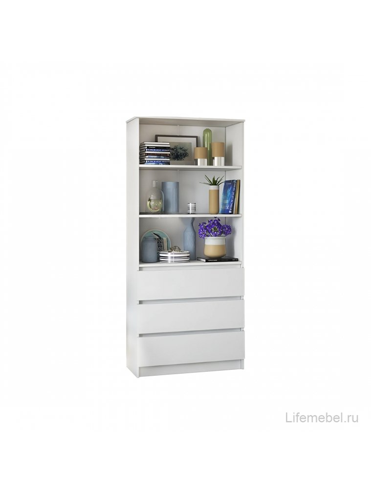 Стеллаж Мальм 80 три ящика