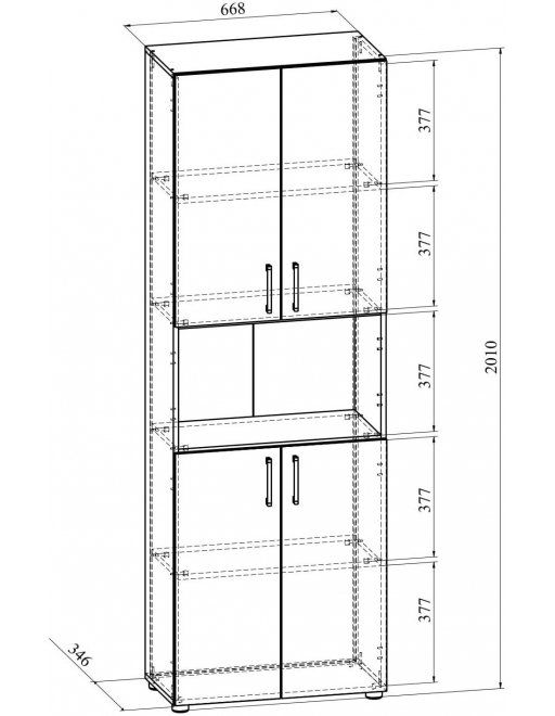 Стеллаж ОФ-301К блэквуд сатиновый