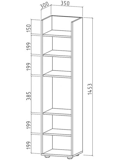 Стеллаж Остин-1 дуб апрель темный