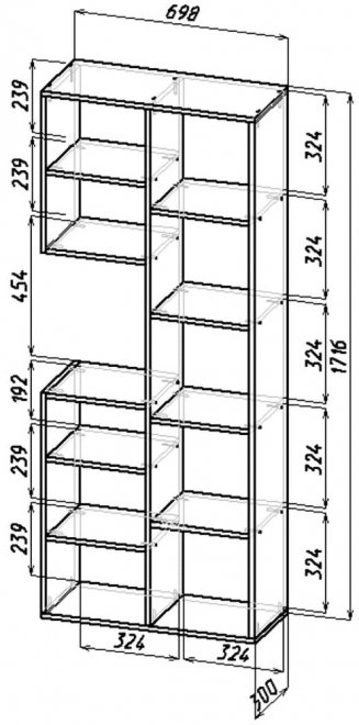 Стеллаж Рикс-2 дуб сонома