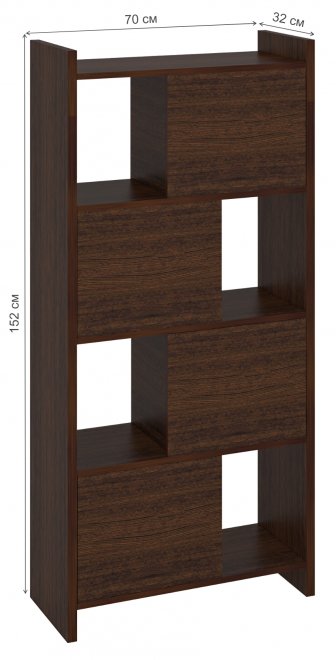 Стеллаж с дверцами 152 см венге