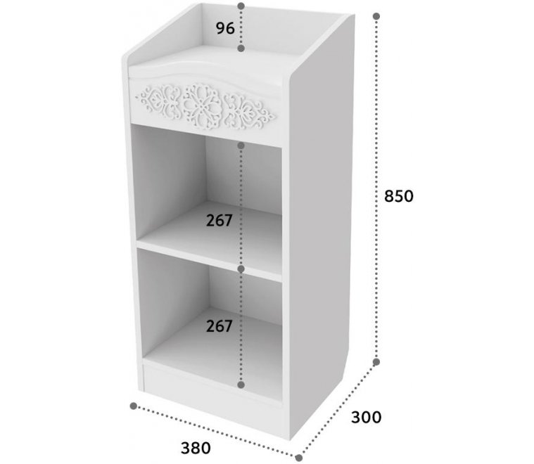 Стеллаж / Шкаф Ассоль АС-66 белое дерево
