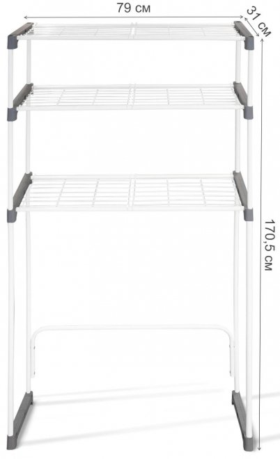 Стеллаж SHT-SS16 серый / белый