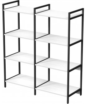 Книжный шкаф двойной 4 полки cubos 10ССД.4.600 белый / черный