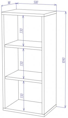 Стеллаж Оревро ш1в1 В венге