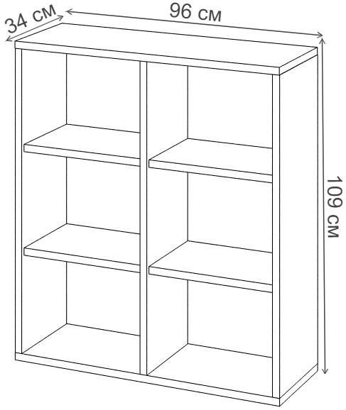 Стеллаж Оревро ш2в1 Ш шамони-ч