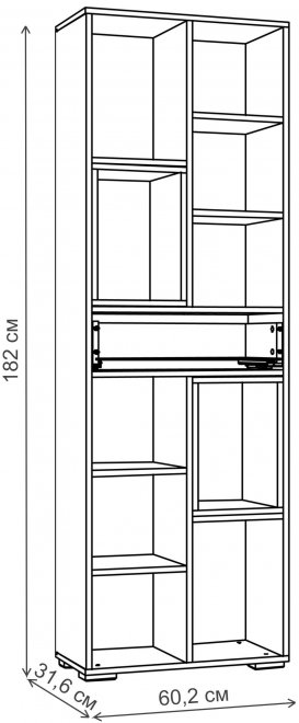 Стеллаж Summit 10 26 НМ 011.94 ПВХ софт графит / капучино / ясень анкор темный kr