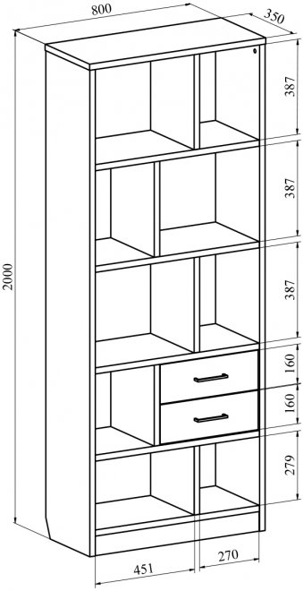Стеллаж Виктория ВИ-2К северное дерево светлое