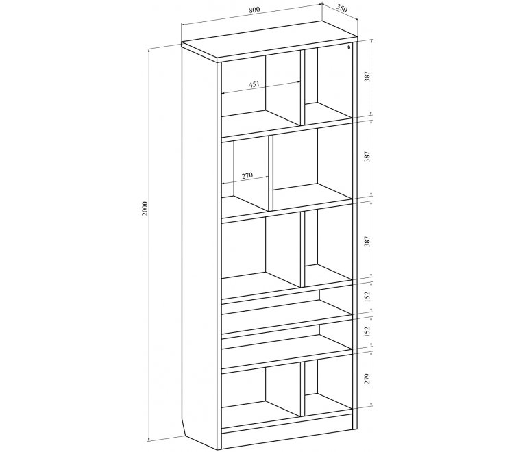Стеллаж Виктория ВИ-3 дуб крафт золотой