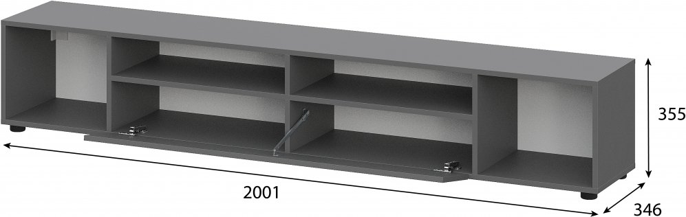 ТВ-тумба Денвер графит серый