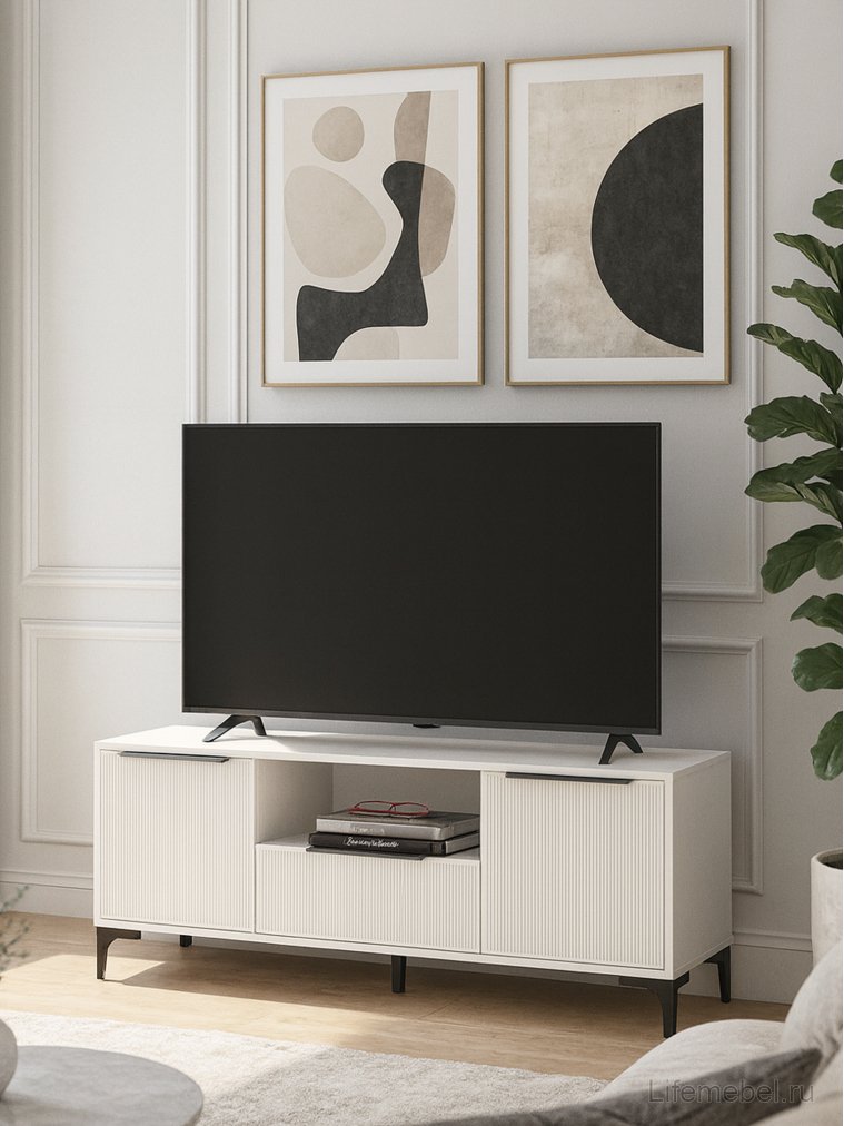 ТВ-тумба Иадама белый / белый глянец