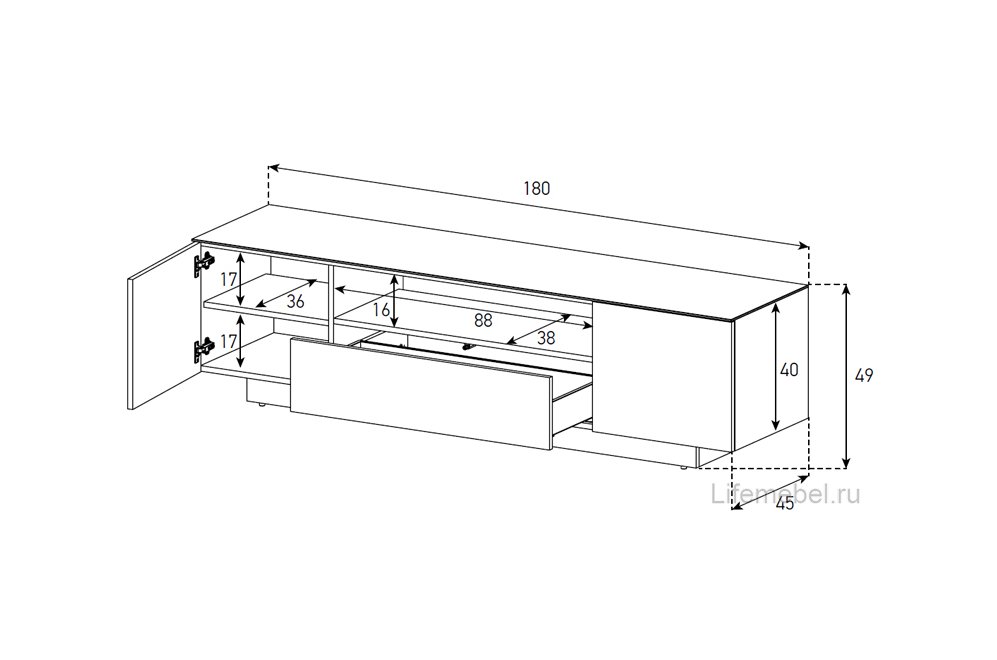 ТВ-тумба LB 1830 GBLK