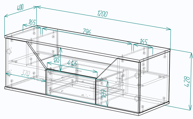 ТВ-тумба Мебелеф - 15 белый / красный глянец