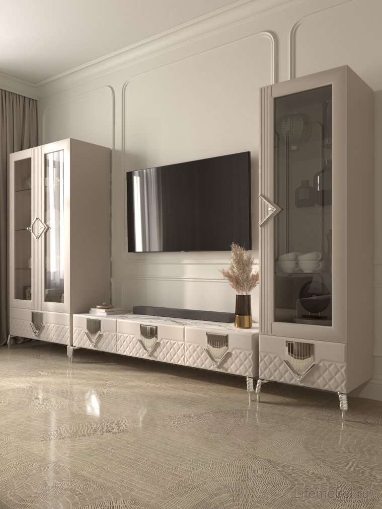 ТВ-тумба Савелья кашемир / серебро