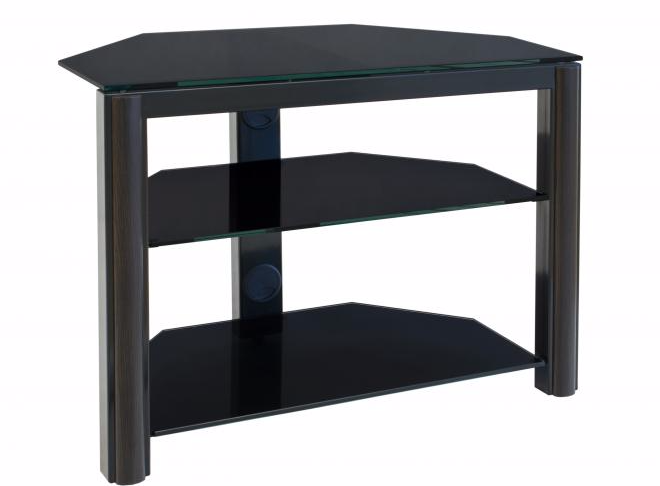 ТВ-тумба Трига стекло черное / декор венге