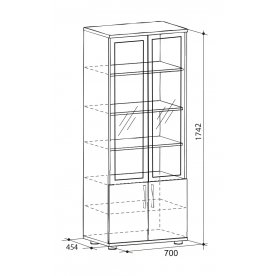 Стеллаж со стеклом Сити 6.3