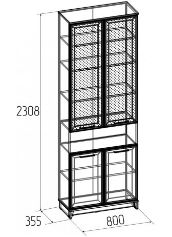 Витрина Аурелио 7 черный