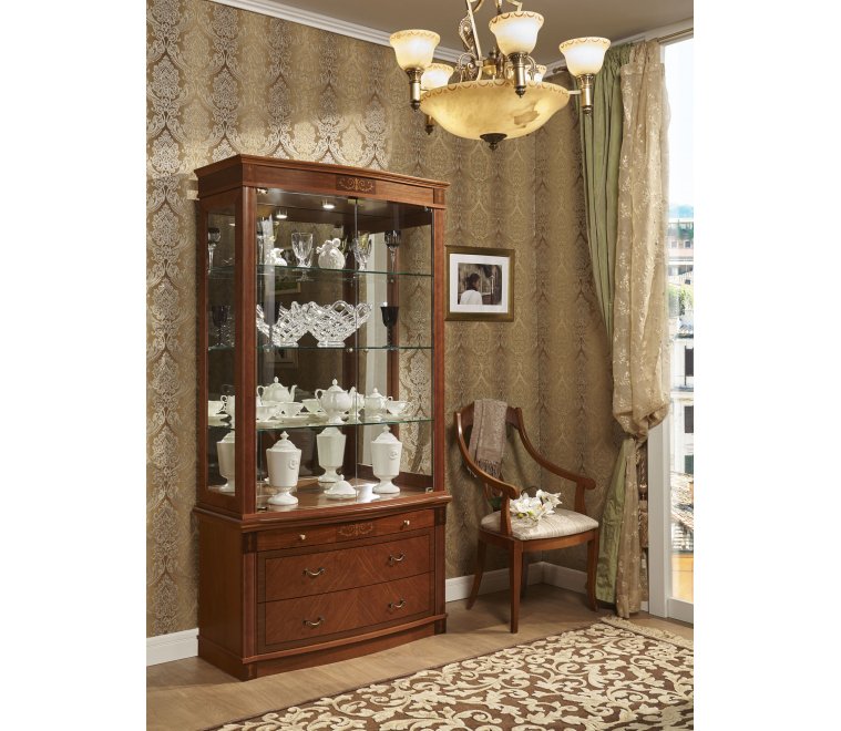 Витрина Axmoble 921 мукали шпон / вишня шпон