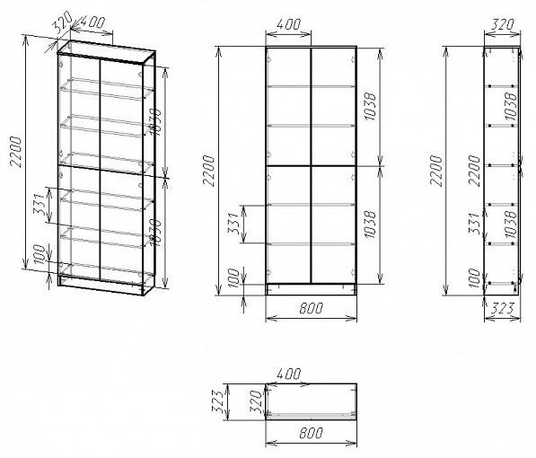 Витрина Мебелайн-10 венге