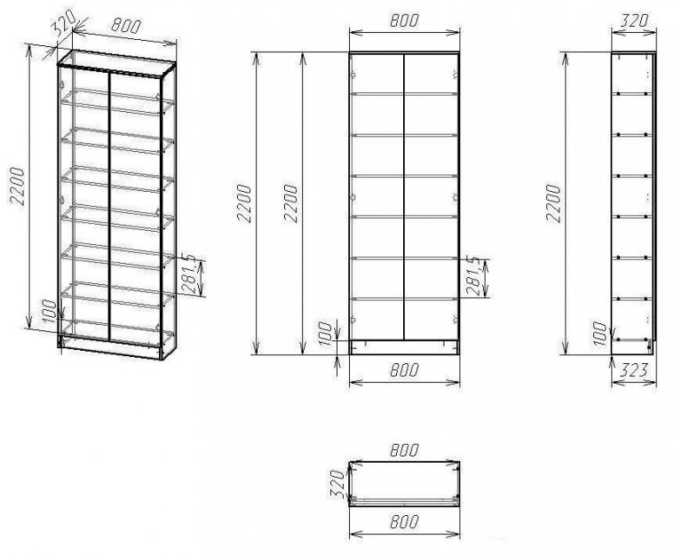Витрина Мебелайн-3 венге