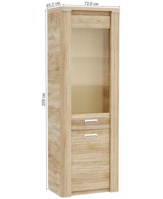 Витрина Магнолия ГМ-3 дуб бардолино