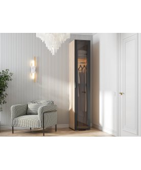 Офисный стеллаж Стокгольм П02-400 дуб сонома / софт черный