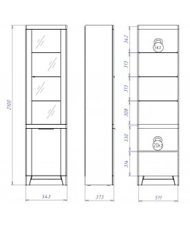 Книжный шкаф Юта дуб мария