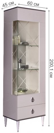 Витрина Rimini РМВ1-1С правая слоновая кость / серебро