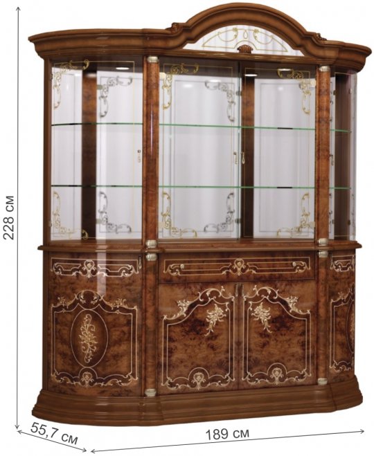 Витрина Роза 37.100.01 орех