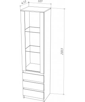 Книжный шкаф Рунтроп ШКВ-1 дуб вотан