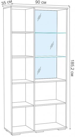 Витрина Ливорно ЛШ-6 орех донской