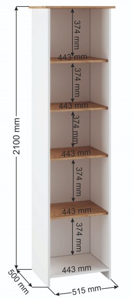 Витрина Теодора белый / крафт золотой