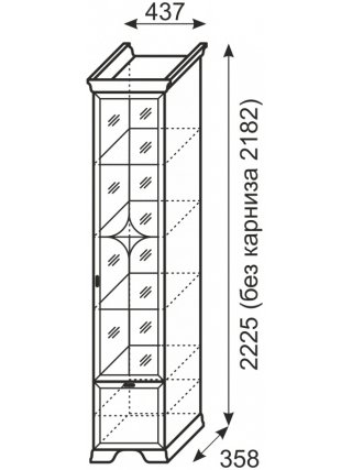 Витрина Венеция 20 бодега светлая