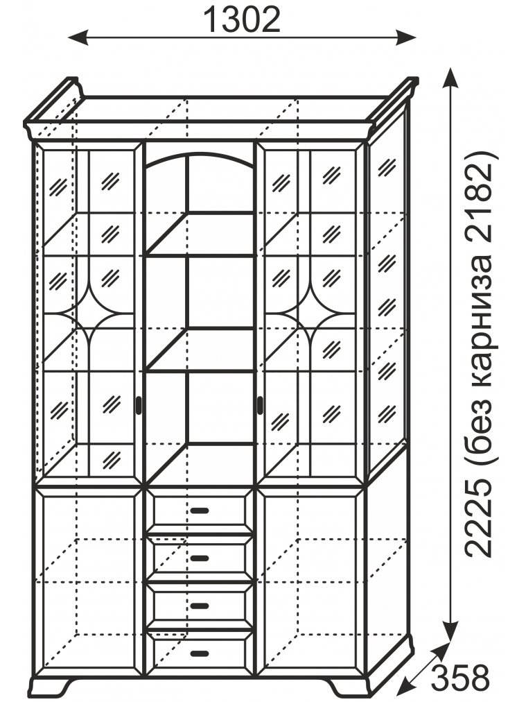 Витрина Венеция 30 бодега светлая