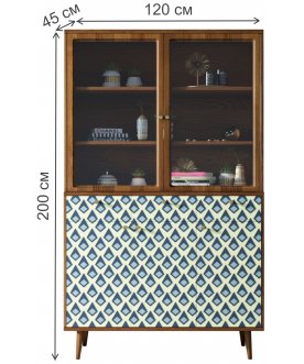 Книжный шкаф Воаб орех / принт 13