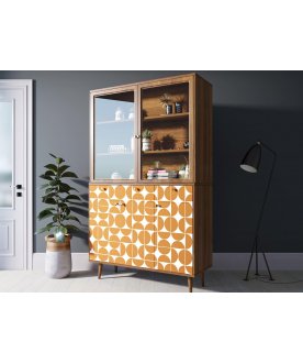 Книжный шкаф Воаб орех / принт 14