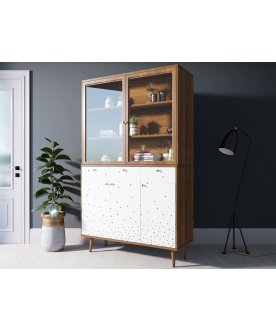 Книжный шкаф Воаб орех / принт 15