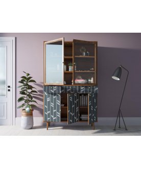 Книжный шкаф Воаб орех / принт 18