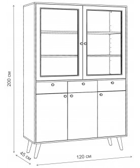 Книжный шкаф Воаб орех / принт 23
