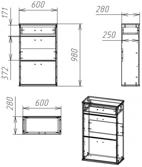 Обувница Мебелайн-4 венге / дуб молочный