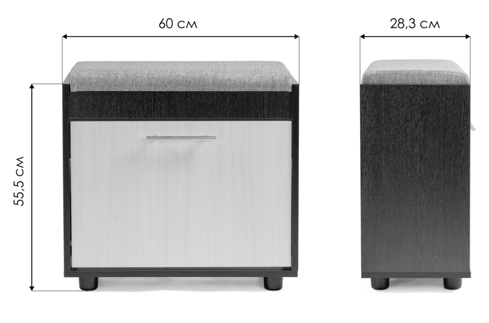 Обувница ТП-6М венге / беленый дуб